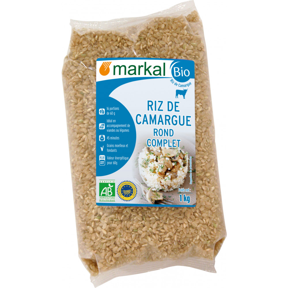Riz bio rond complet Camargue 1kg Course en ligne Cashbio
