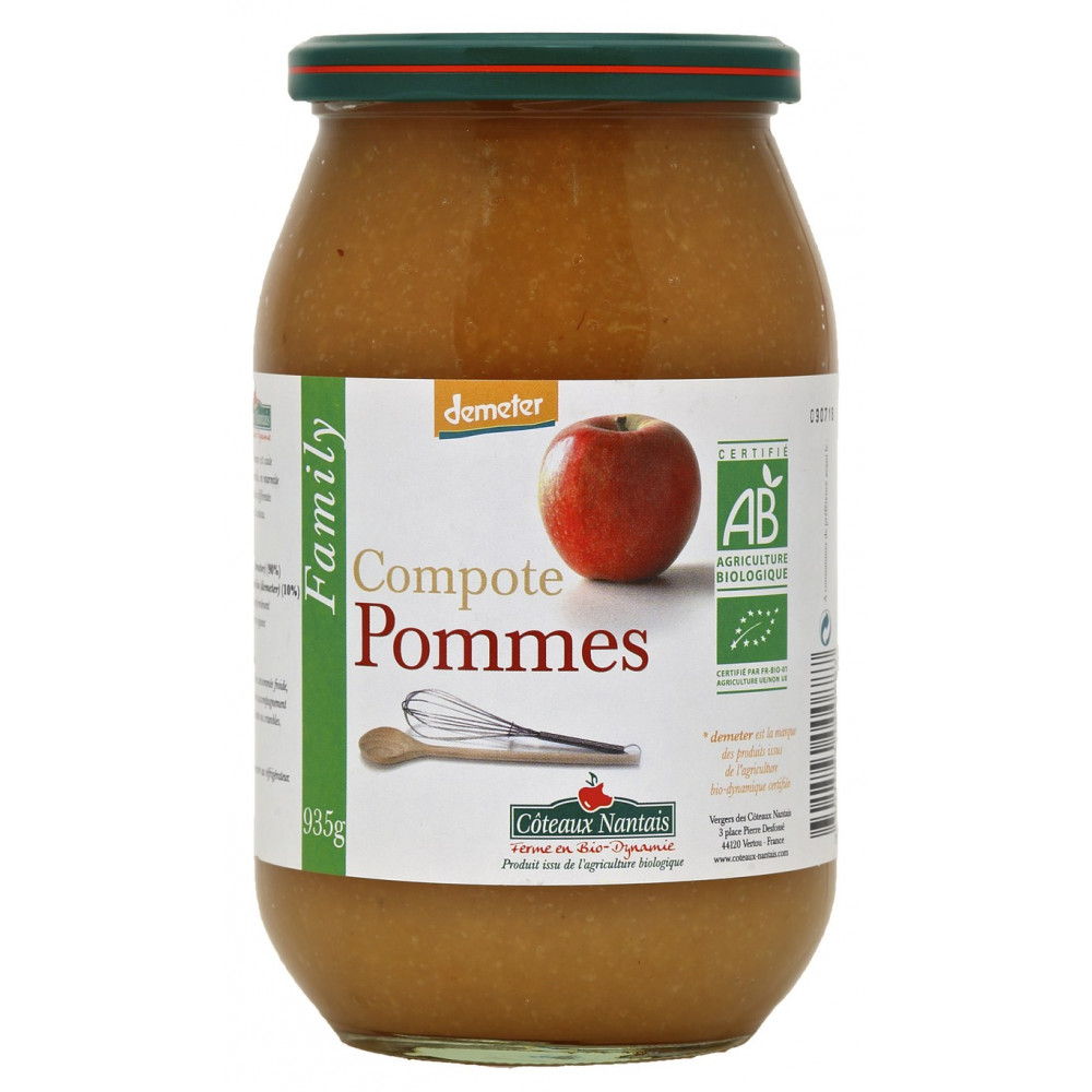 Compote de pomme bio en pot de 935g Course en ligne Cashbio