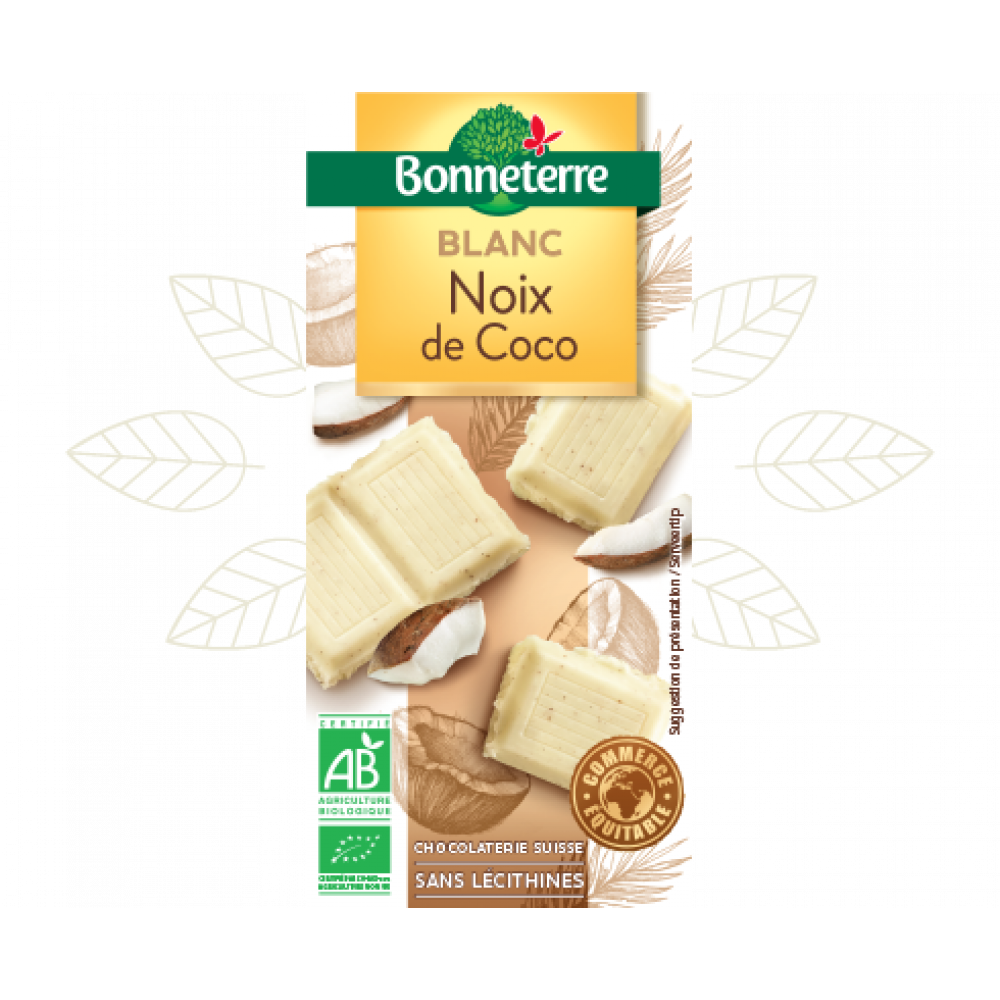 Chocolat blanc noix de coco 100g Course en ligne Cashbio