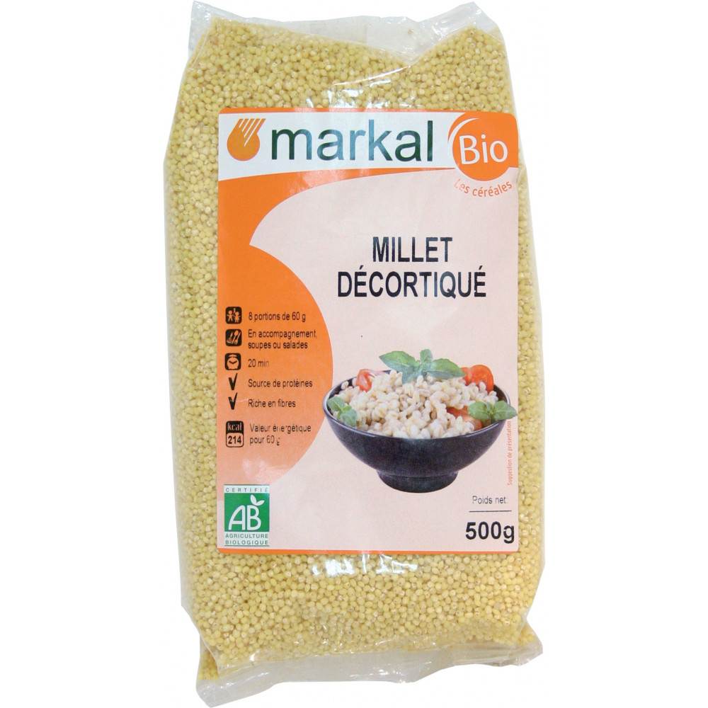 Céréale bio millet décortiqué 500g Course en ligne Cashbio
