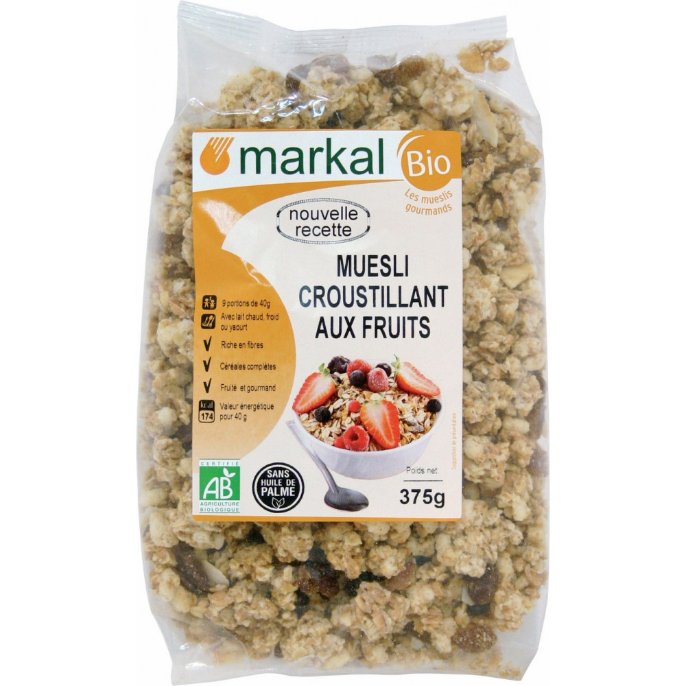 Muesli céréale croustillant aux fruits 375g Course en ligne Cashbio